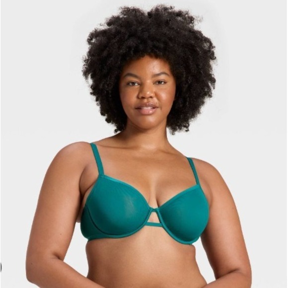 Auden Other - Women's Mesh Unlined Demi Bra - Auden Teal Blue 40D